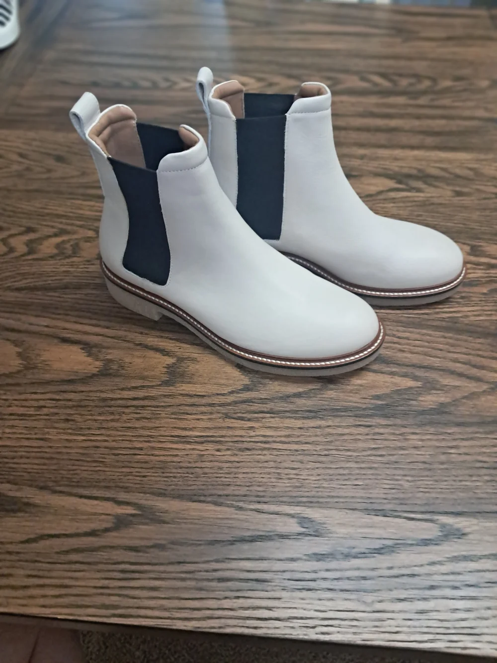 Everlane The Italian Leather Chelsea Boot OFF-WHITE SZ 9 Women's Gum Outsole NEW